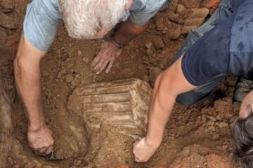 Una columna de mármol del otro extremo del Mediterráneo destaca entre los nuevos hallazgos del yacimiento tartésico del Turuñuelo
